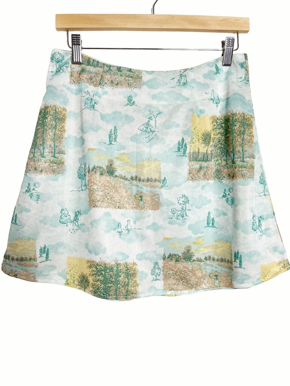 Girl Of The Earth Vintage Mint Trees Chelsea High-Waist Mini Skirt Size L